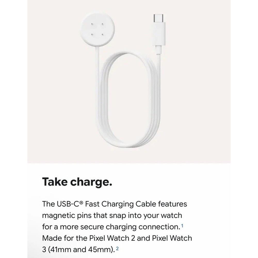 Google Pixel Watch (2 & 3) USB-C® Fast Charging Cable NIB NEW Sealed $29.99